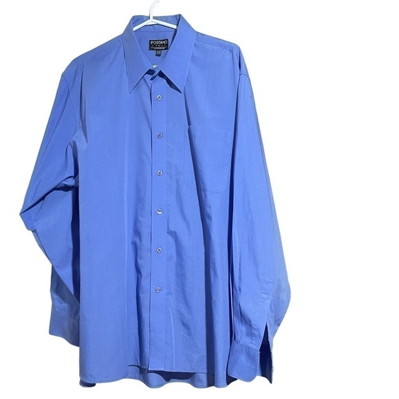 Positano Italy -Cotton Blend - Size XL- 17-17.5 Button down Dress Shirt EUC - Picture 3 of 8
